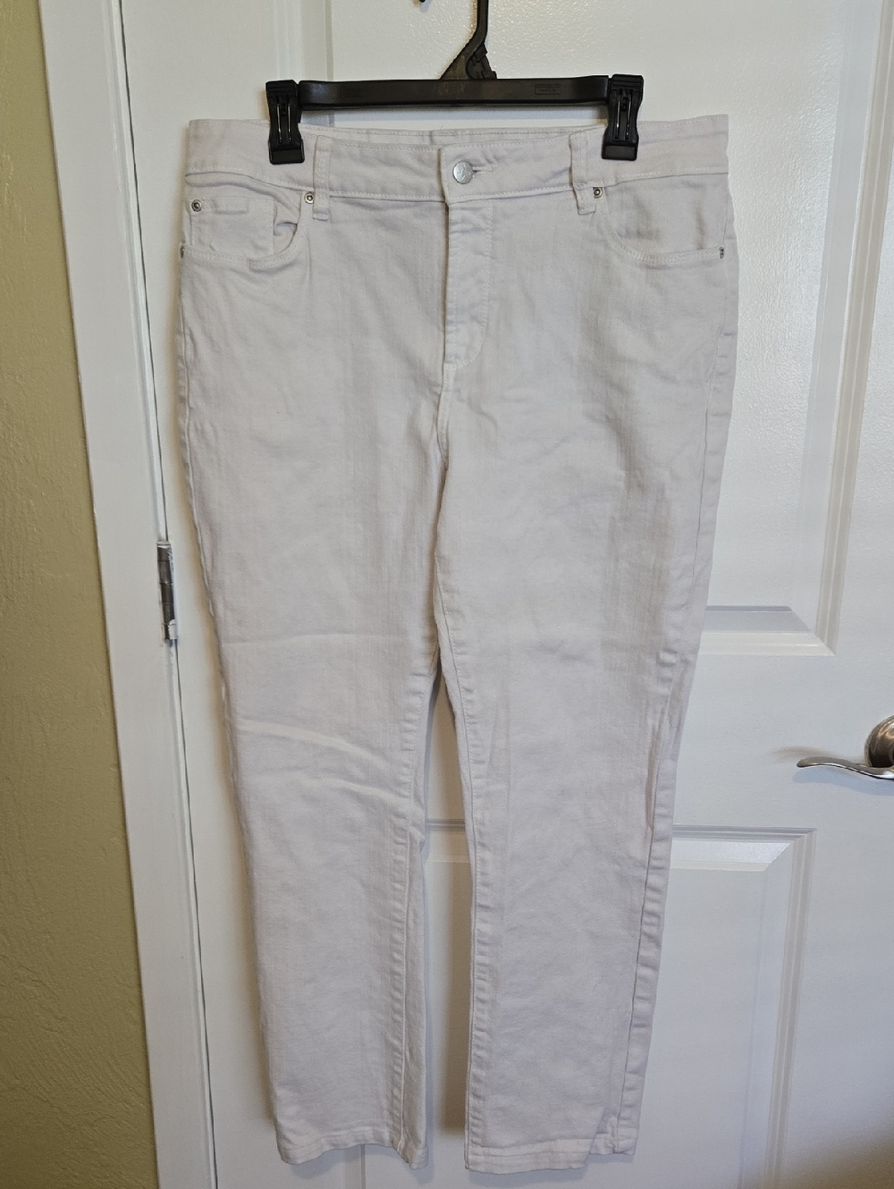 NYDJ Jeans White Skinny Jeans Womens Size 16P Petite Optic White Stretch Denim